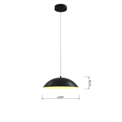 Wofi 6001-104 - Lampadario a sospensione con filo LED dimmerabile ROSCOFF LED/19W/230V nero/oro