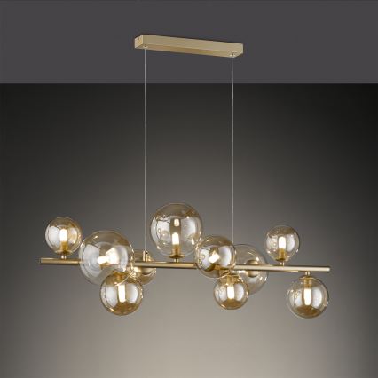 Wofi 6014.10.14.9000 - Lampadario LED a sospensione con filo VILLA 10xG9/3W/230V oro