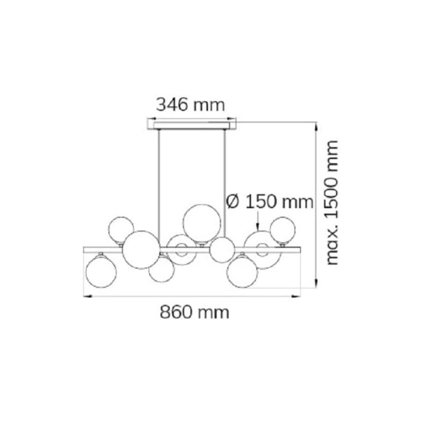 Wofi 6014.10.14.9000 - Lampadario LED a sospensione con filo VILLA 10xG9/3W/230V oro