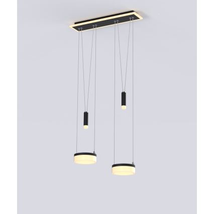 Wofi 6054-502 - Lampadario a sospensione con filo LED dimmerabile JESSE LED/21W/230V nero