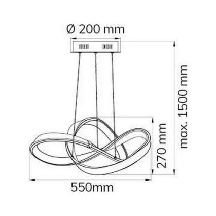 Wofi 6134.01.88.9000 - Lampadario LED dimmerabile su filo INDIGO LED/44W/230V