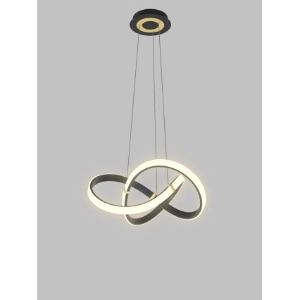 Wofi 6134-104 - Lampadario a sospensione con filo LED dimmerabile INDIGO LED/44W/230V nero/oro