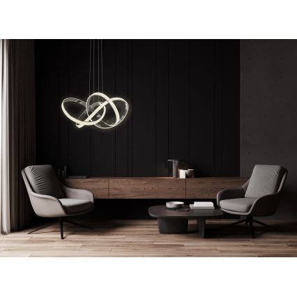 Wofi 6134-105L - Lampadario a sospensione con filo LED dimmerabile INDIGO LED/50W/230V nero/cromo lucido