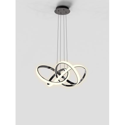 Wofi 6134-105L - Lampadario a sospensione con filo LED dimmerabile INDIGO LED/50W/230V nero/cromo lucido