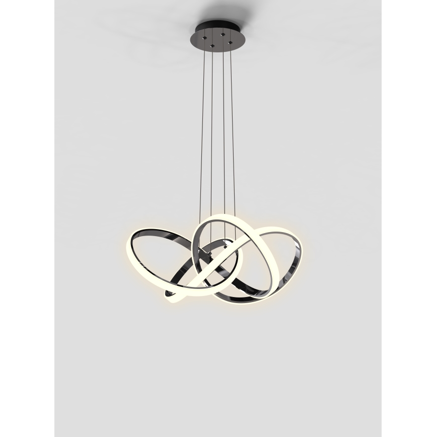 Wofi 6134-105L - Lampadario a sospensione con filo LED dimmerabile INDIGO LED/50W/230V nero/cromo lucido