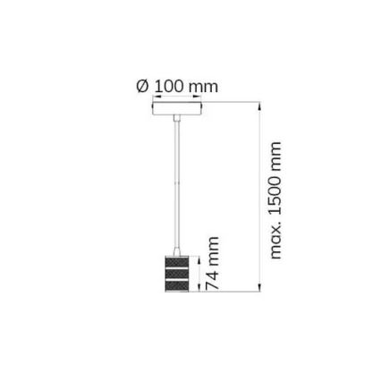 Wofi 6201.01.64.7000 - Lampadario a sospensione con filo MASSA 1xE27/60W/230V bronzo