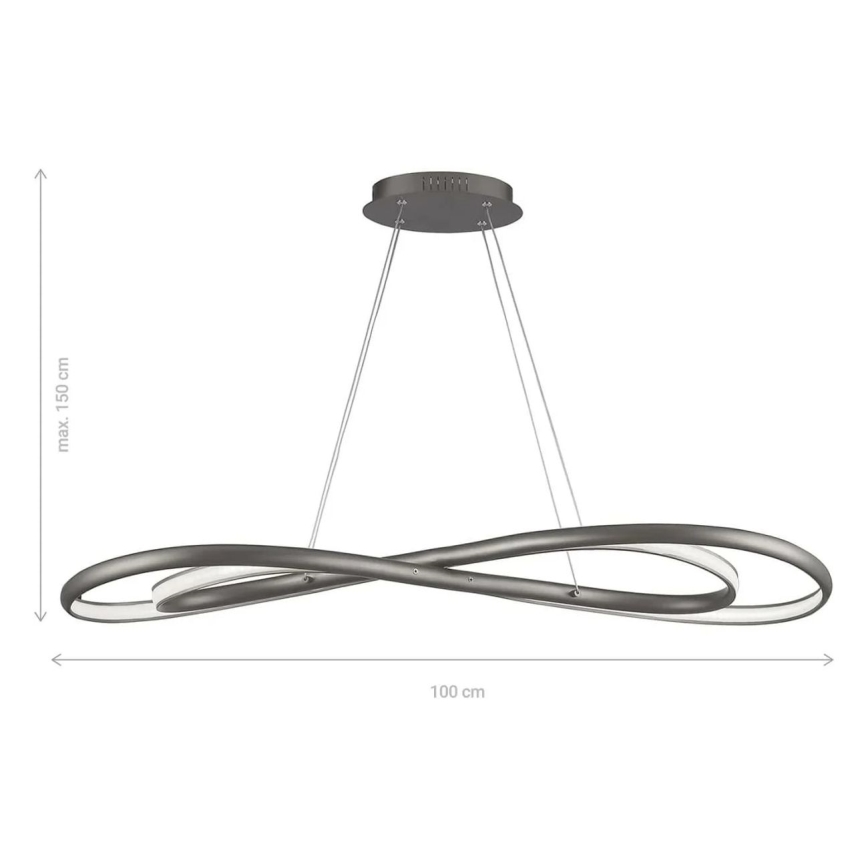 Wofi 6480.02.64.8000 - Lampadario LED dimmerabile su filo COLLIN LED/27W/230V 2700-6000K Wi-Fi + telecomando