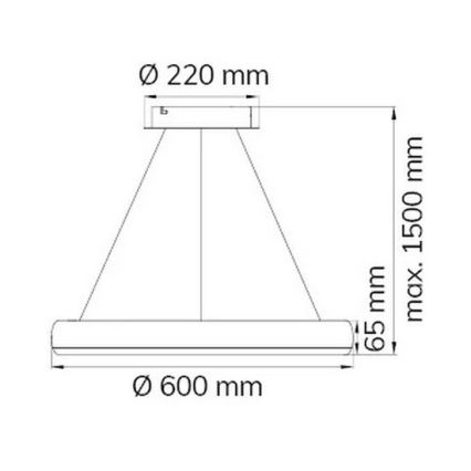 Wofi 6481.01.10.8501 - Lampadario a sospensione con filo LED dimmerabile CLINT LED/33W/230V 3000-6500K Wi-Fi + telecomando