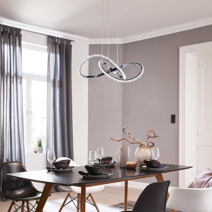 Wofi 6912.01.01.7000 - Lampadario a sospensione con filo LED dimmerabile PRISMA LED/25W/230V