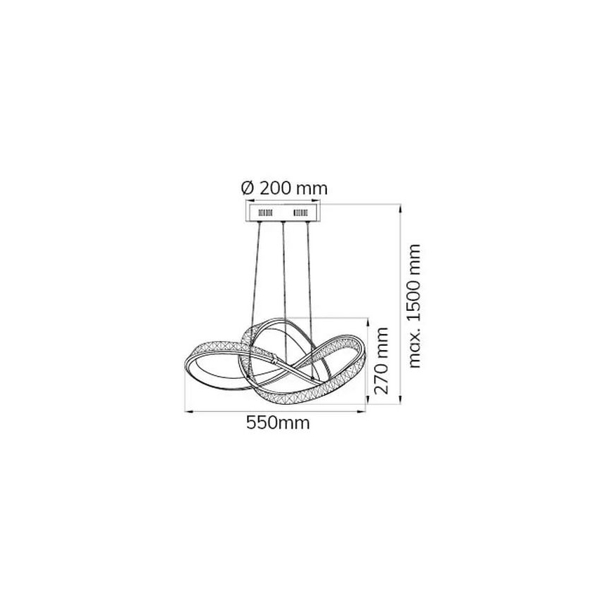 Wofi 6912.01.01.7000 - Lampadario a sospensione con filo LED dimmerabile PRISMA LED/25W/230V