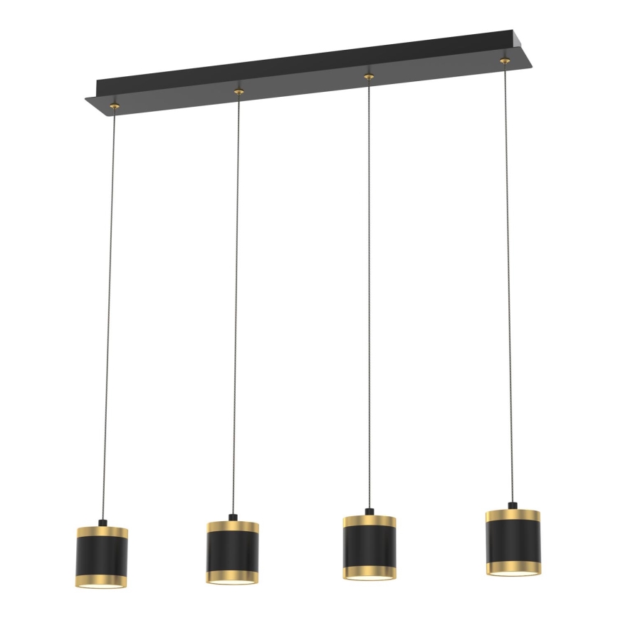 Wofi 7003-404 - Lampadario a sospensione con filo LED dimmerabile TOULOUSE LED/34W/230V nero/oro