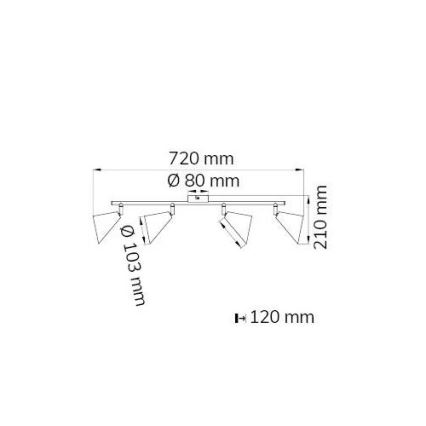 Wofi 70108G - Faretto GLORIA 4xE14/28W/230V