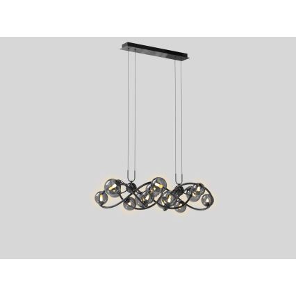 Wofi 7014-1405 - Lampadario LED a sospensione con filo NANCY 14xG9/3,5W/230V nero/cromo lucido