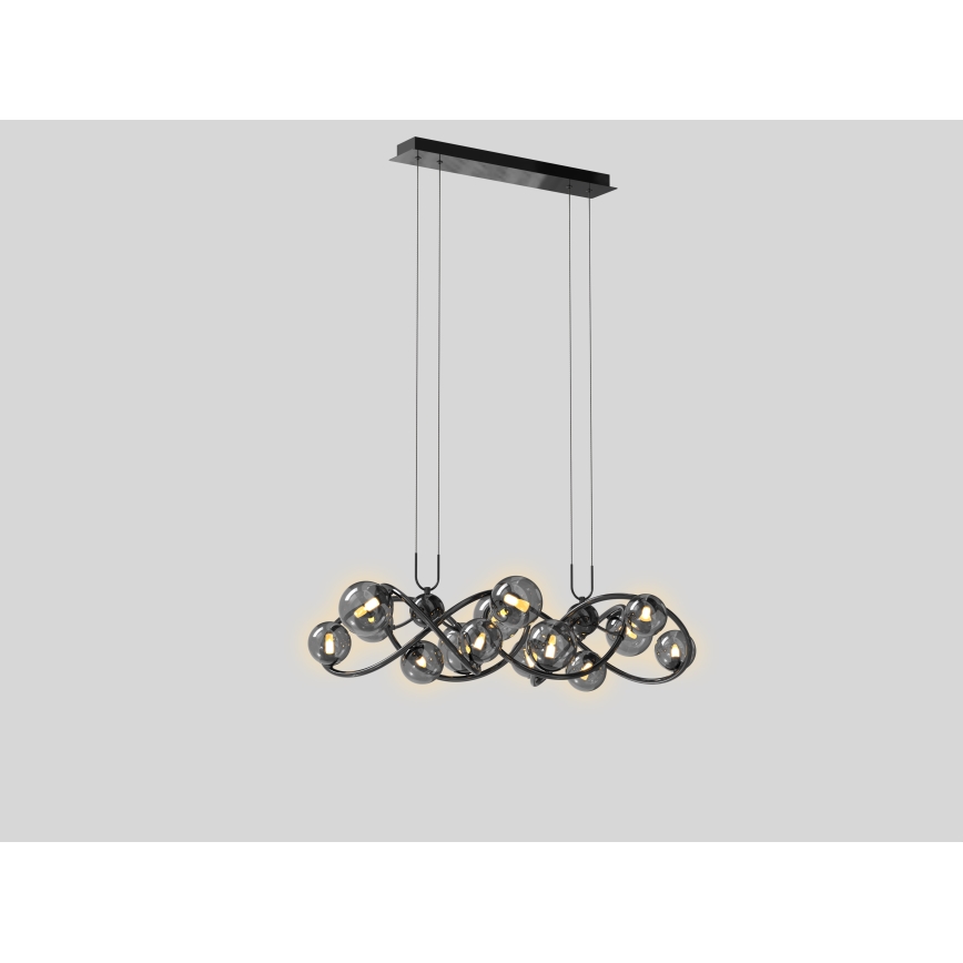 Wofi 7014-1405 - Lampadario LED a sospensione con filo NANCY 14xG9/3,5W/230V nero/cromo lucido