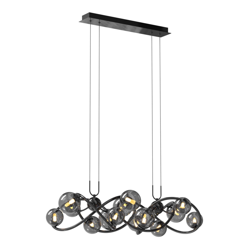 Wofi 7014-1405 - Lampadario LED a sospensione con filo NANCY 14xG9/3,5W/230V nero/cromo lucido