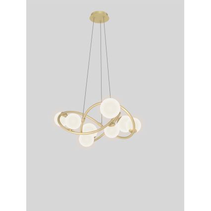 Wofi 7014-801 - Lampadario LED a sospensione con filo NANCY 8xG9/3,5W/230V oro/bianco