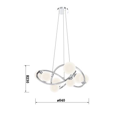 Wofi 7014-807 - Lampadario LED a sospensione con filo NANCY 8xG9/3,5W/230V cromo lucido