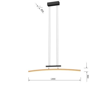 Wofi 7020-106 - Lampadario a sospensione con filo LED dimmerabile BOLOGNA LED/27W/230V