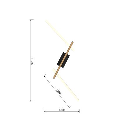 Wofi 7021-306 - Applique a LED dimmerabile RIMINI LED/40W/230V marrone/nero