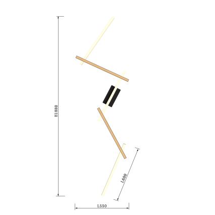 Wofi 7021-506 - Applique a LED dimmerabile RIMINI LED/57W/230V marrone/nero