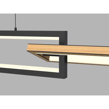 Wofi 7022-306- Lampadario a sospensione con filo LED dimmerabile MATERA LED/30W/230V nero/marrone