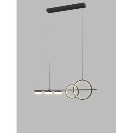 Wofi 7030-502 - Lampadario a sospensione con filo LED dimmerabile MESSINA LED/40W/230V nero