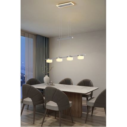 Wofi 7054-503 - Lampadario a sospensione con filo LED dimmerabile JESSE LED/21W/230V cromo opaco