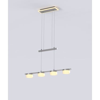 Wofi 7054-503 - Lampadario a sospensione con filo LED dimmerabile JESSE LED/21W/230V cromo opaco