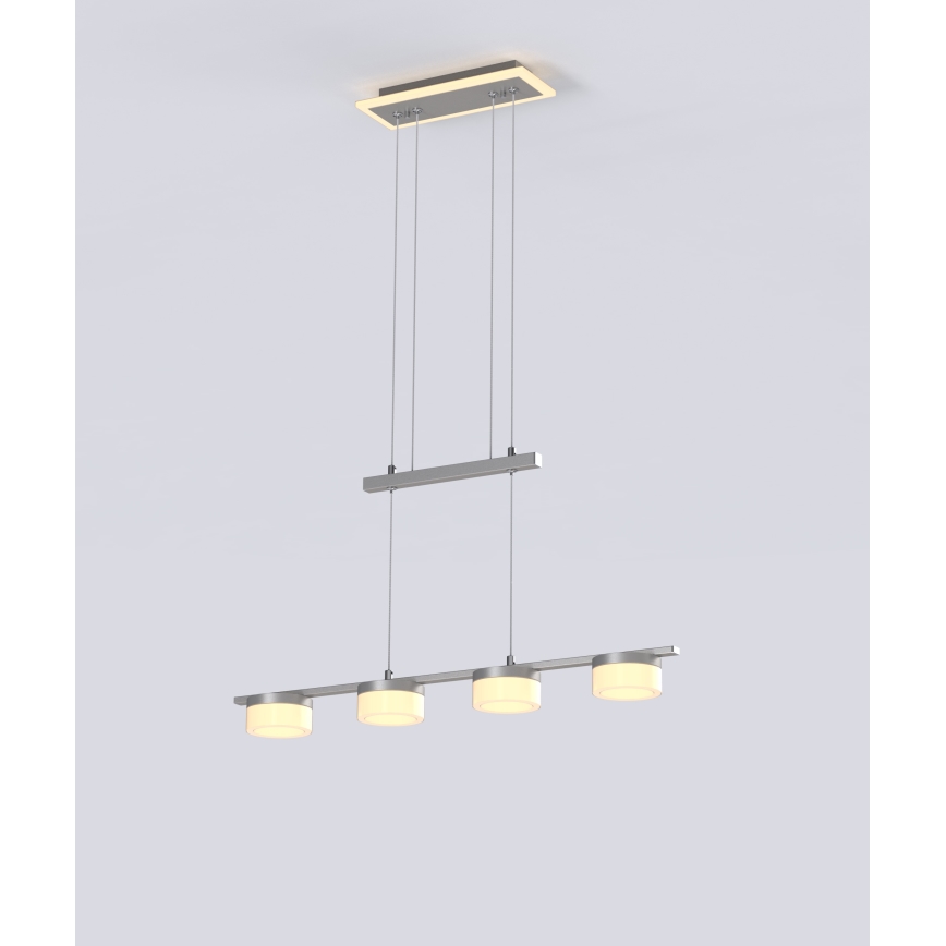 Wofi 7054-503 - Lampadario a sospensione con filo LED dimmerabile JESSE LED/21W/230V cromo opaco