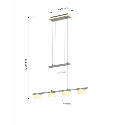 Wofi 7054-503 - Lampadario a sospensione con filo LED dimmerabile JESSE LED/21W/230V cromo opaco