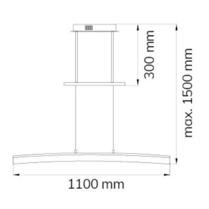 Wofi 7230.01.64.6000 - Lampadario a sospensione con filo LED dimmerabile FERROL LED/28W/230V