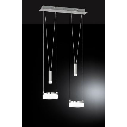 Wofi 7263.04.54.6000 - Lampadario a sospensione con filo LED dimmerabile JETTE 2xLED/7,5W/230V + 2xLED/1W