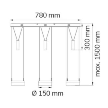 Wofi 7263.06.54.6000 - Lampadario a sospensione con filo LED dimmerabile JETTE 3xLED/7,5W/230V + 3xLED/1W
