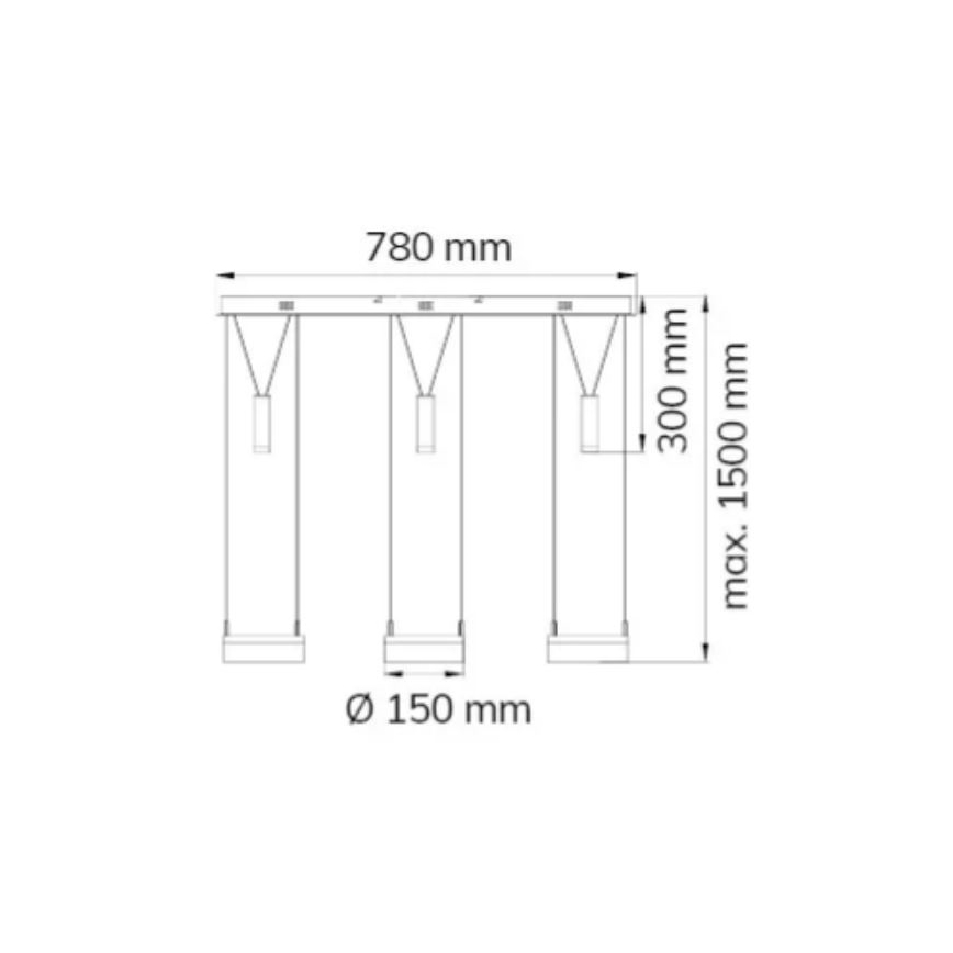 Wofi 7263.06.54.6000 - Lampadario a sospensione con filo LED dimmerabile JETTE 3xLED/7,5W/230V + 3xLED/1W