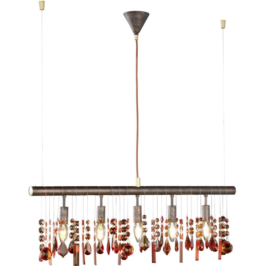 Wofi 7320.05.05.6000 - Lampadario a sospensione con filo AMELIA 5xE14/40W/230V