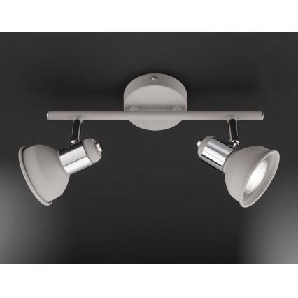 Wofi 784102509000 - Luce Spot ISABEL 2xGU10/28W/230V grigio