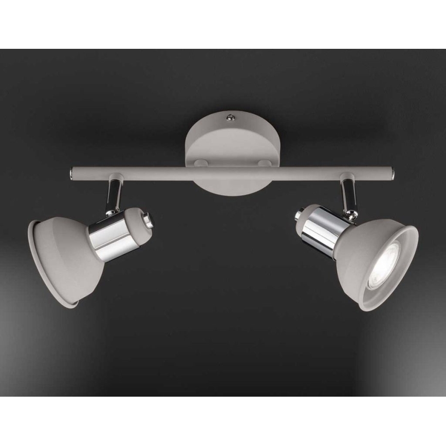 Wofi 784102509000 - Luce Spot ISABEL 2xGU10/28W/230V grigio