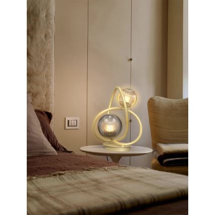 Wofi 8015-204 - Lampada da tavolo LED METZ 2xG9/3,5W/230V oro/grigio