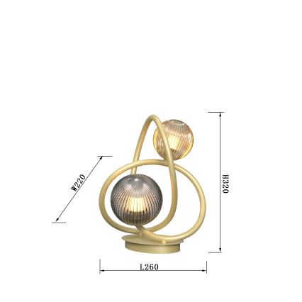 Wofi 8015-204 - Lampada da tavolo LED METZ 2xG9/3,5W/230V oro/grigio