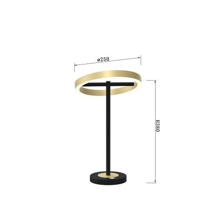 Wofi 8016-104 - Lampada da tavolo LED Touch dimmerabile BREST LED/10,5W/230V nero/oro