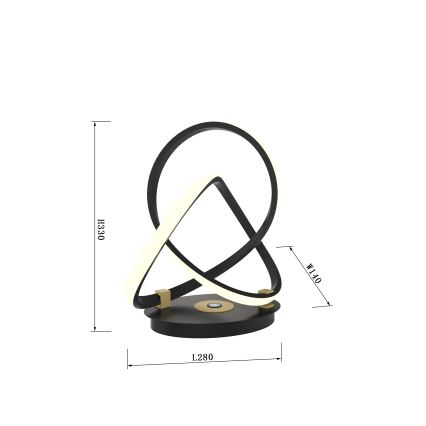 Wofi 8134-104 - LED Lampada da tavolo dimmerabile con funzione Touch INDIGO LED/10,5W/230V nero/oro