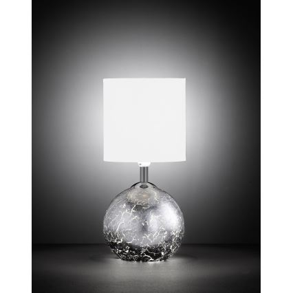 Wofi 8149.02.70.6006 - Lampada da tavolo CARMEN 1xE14/40W/230V + 1xG9/10W argento