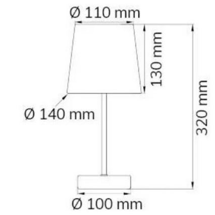 Wofi 8324.01.50.0000 - Lampada da tavolo CESENA 1xE14/42W/230V grigio