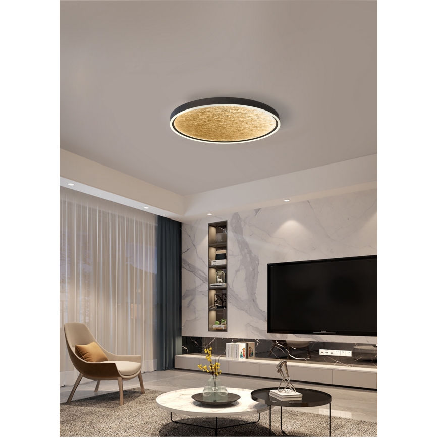 Wofi 9002-104L - Plafoniera LED dimmerabile BORDEAUX LED/60W/230V nero/oro