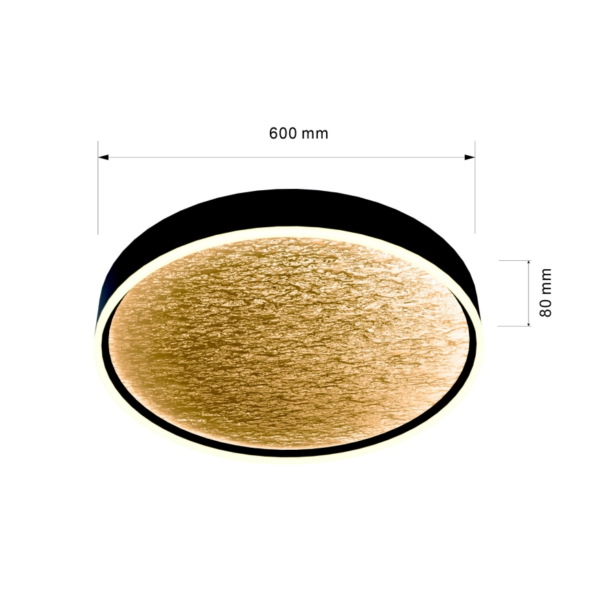 Wofi 9002-104L - Plafoniera LED dimmerabile BORDEAUX LED/60W/230V nero/oro
