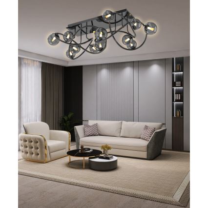 Wofi 9014-1205 - Lampadario a plafone LED NANCY 12xG9/3,5W/230V nero/cromo lucido