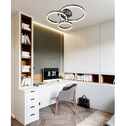 Wofi 9049-405 - Lampadario a plafone LED dimmerabile PERPIGNAN LED/51W/230V nero/cromo lucido