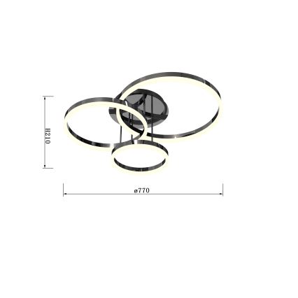 Wofi 9049-405 - Lampadario a plafone LED dimmerabile PERPIGNAN LED/51W/230V cromo nero