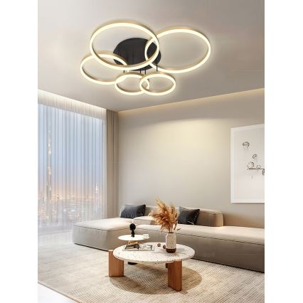 Wofi 9049-601 - Lampadario a plafone LED dimmerabile PERPIGNAN LED/80W/230V oro