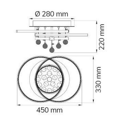Wofi 9103.01.01.8420 - Lampadario a plafone LED dimmerabile MEDLEY LED/37W/230V